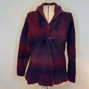 Woolrich Deep Wine Buckle Front Sweater - Size Small Petite